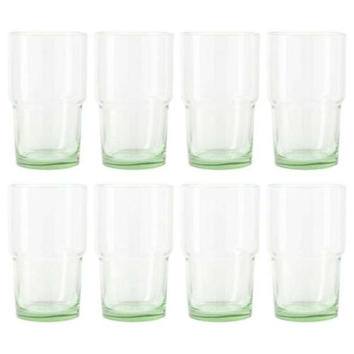 Better Homes & Gardens Clear Green Glass, Glassware, 8 Pack, 15 oz