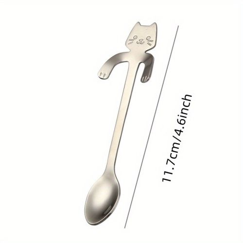 1pc Cute Kawaii Cat Spoon; Flatware; Creative Coffee Drinking Tools; Kitchen Gadget